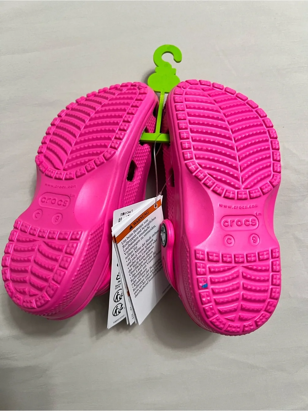 CROCS Kids' Hot Pink Clog Sandals with Decorative Charms